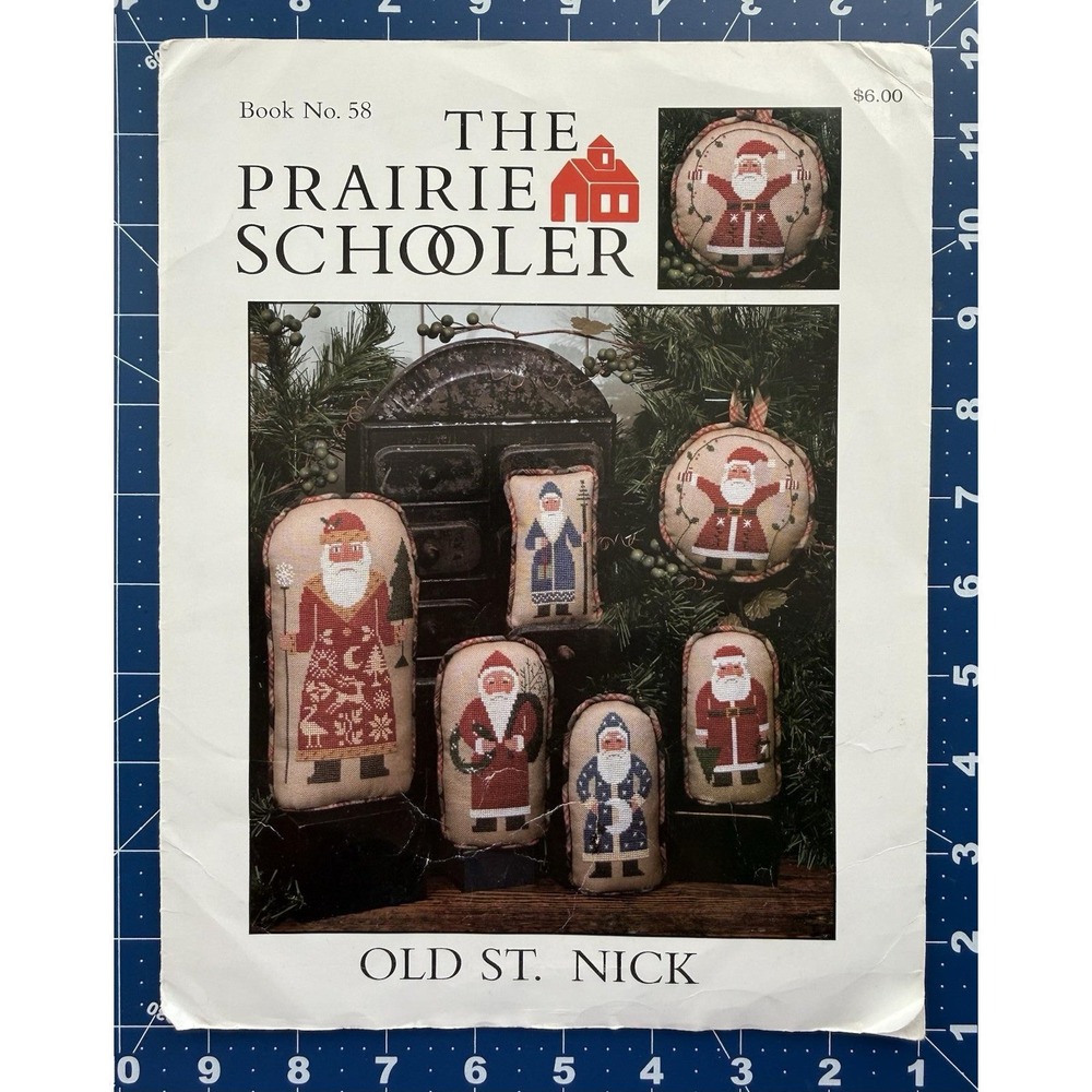 The Prairie Schooler Card Stock Cross Stitch Leaflet ~ Old St. Nick Book No. 58*